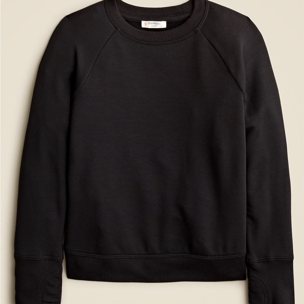 Crewcuts J.Crew Black Crewneck Sweatshirt Girls Medium Cozy Pullover